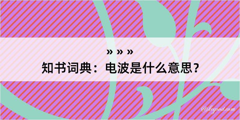 知书词典：电波是什么意思？