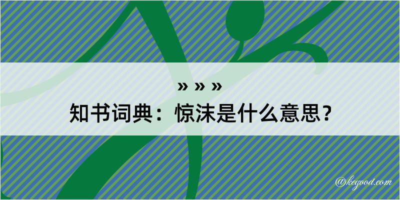 知书词典：惊沫是什么意思？