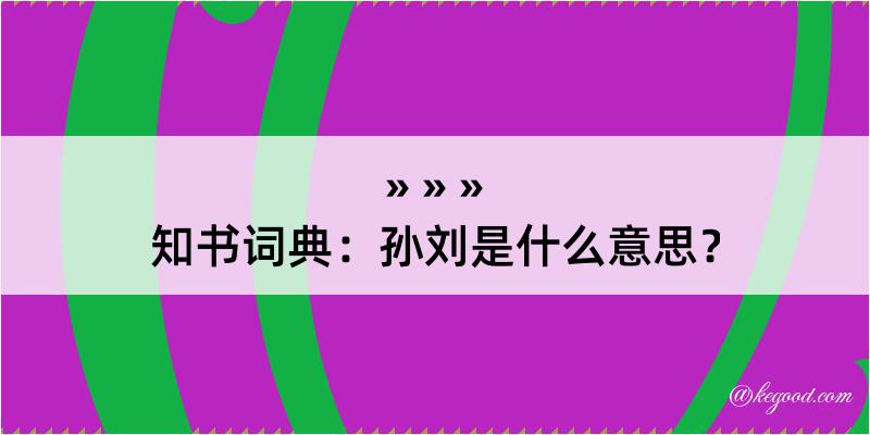 知书词典：孙刘是什么意思？