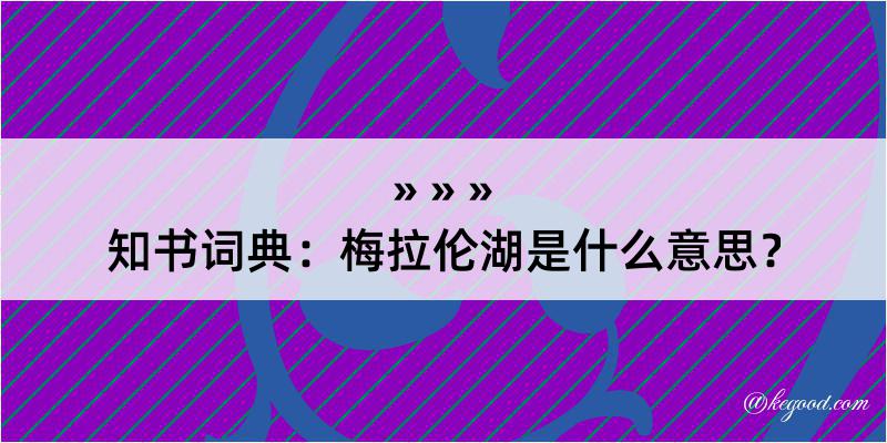 知书词典：梅拉伦湖是什么意思？