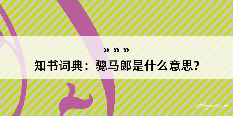 知书词典：骢马郞是什么意思？