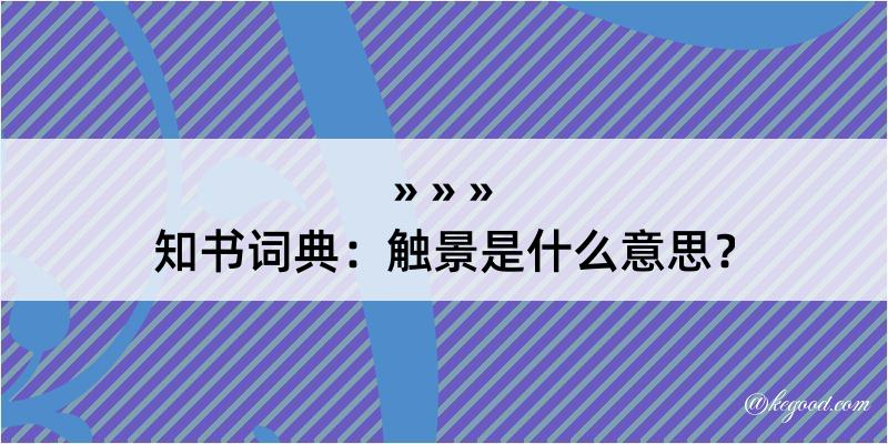 知书词典：触景是什么意思？