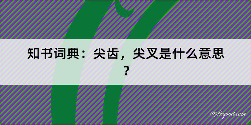 知书词典：尖齿，尖叉是什么意思？