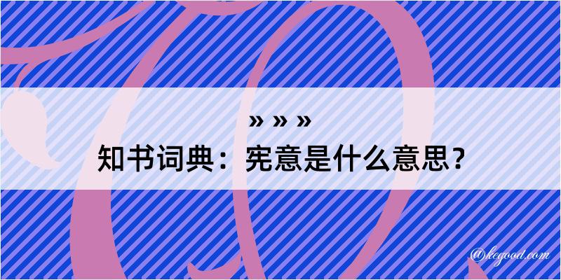 知书词典：宪意是什么意思？