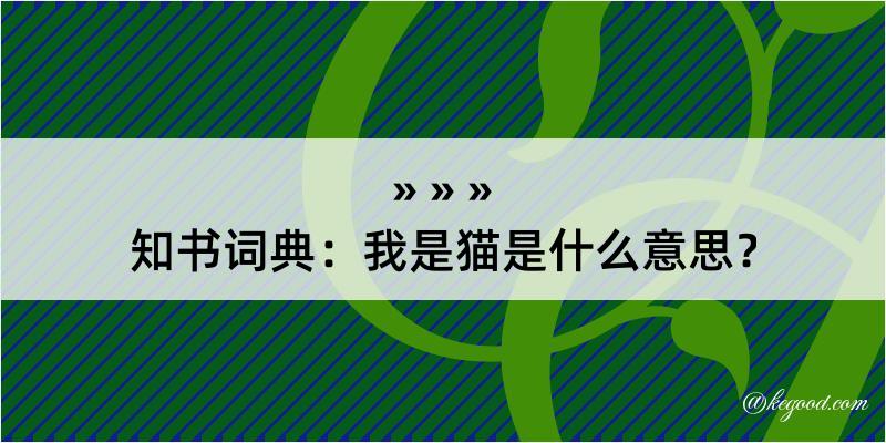 知书词典：我是猫是什么意思？