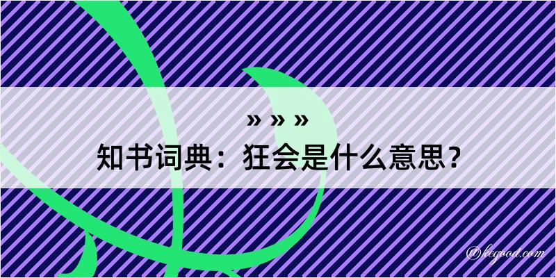 知书词典：狂会是什么意思？