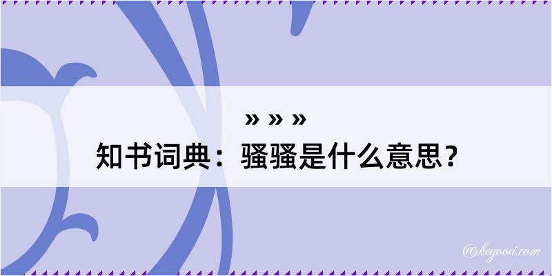 知书词典：骚骚是什么意思？