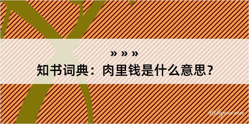 知书词典：肉里钱是什么意思？