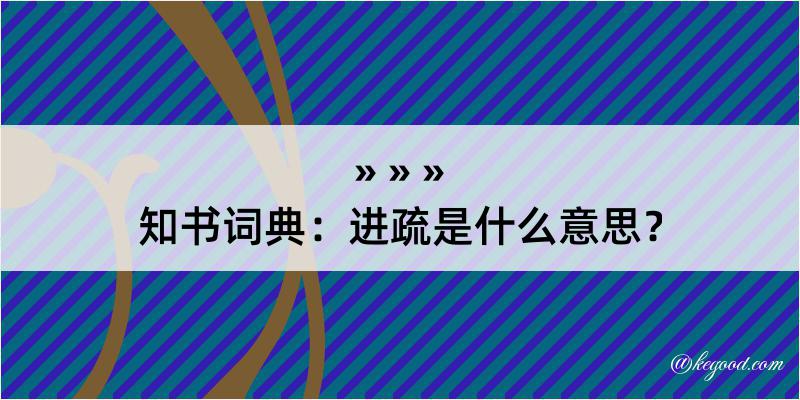 知书词典：进疏是什么意思？