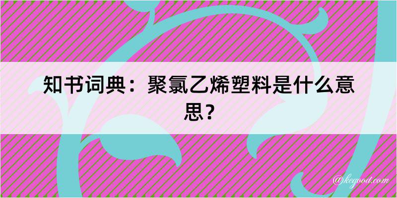 知书词典：聚氯乙烯塑料是什么意思？