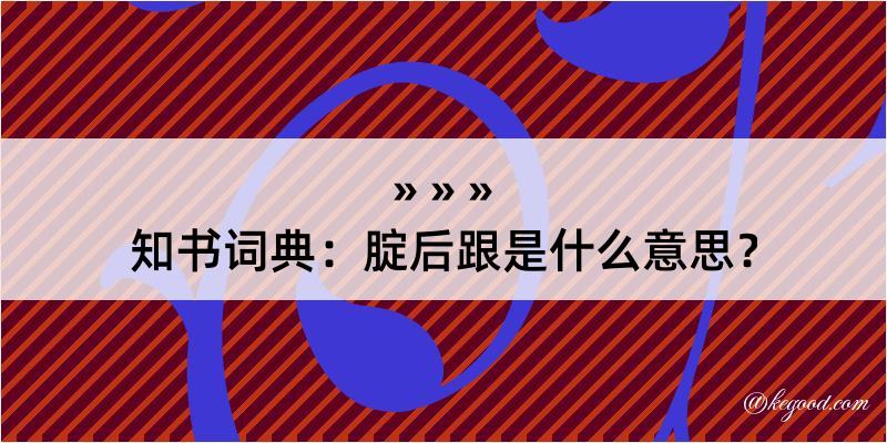 知书词典：腚后跟是什么意思？