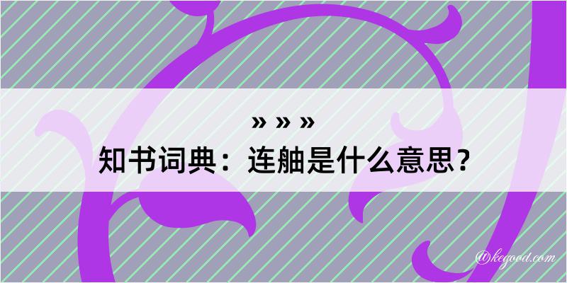 知书词典：连舳是什么意思？