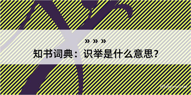 知书词典：识举是什么意思？