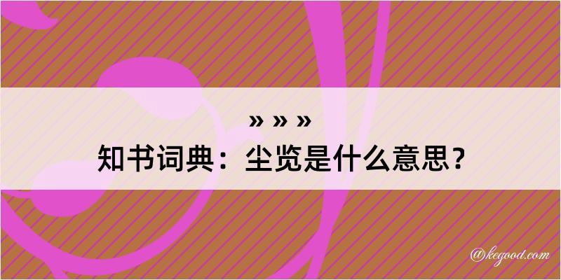 知书词典：尘览是什么意思？