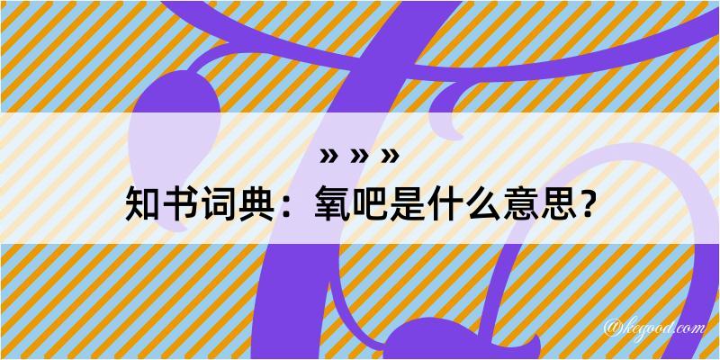 知书词典：氧吧是什么意思？