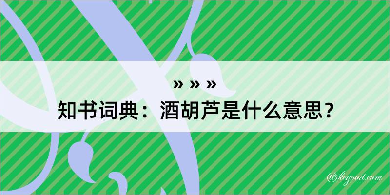 知书词典：酒胡芦是什么意思？