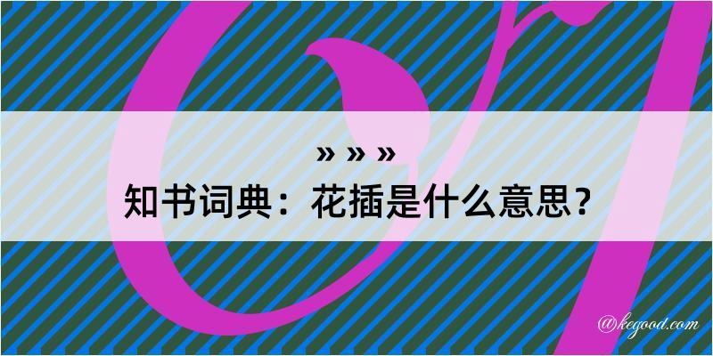 知书词典：花插是什么意思？