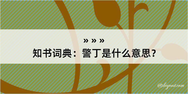 知书词典：警丁是什么意思？