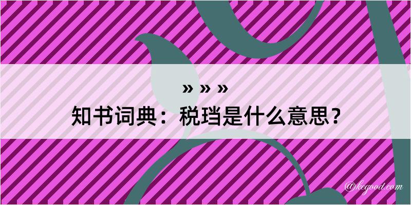 知书词典：税珰是什么意思？