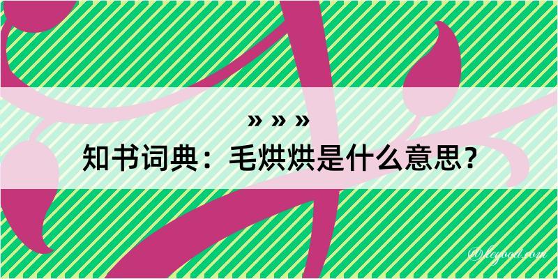 知书词典：毛烘烘是什么意思？