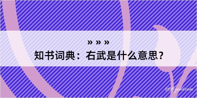 知书词典：右武是什么意思？