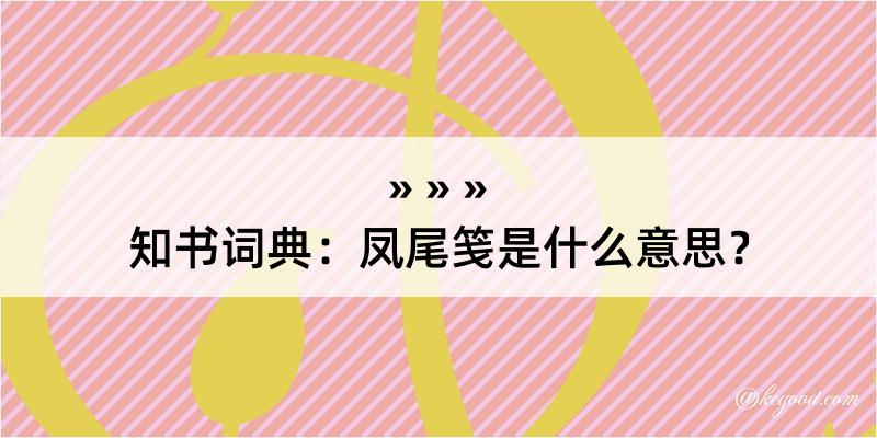 知书词典：凤尾笺是什么意思？