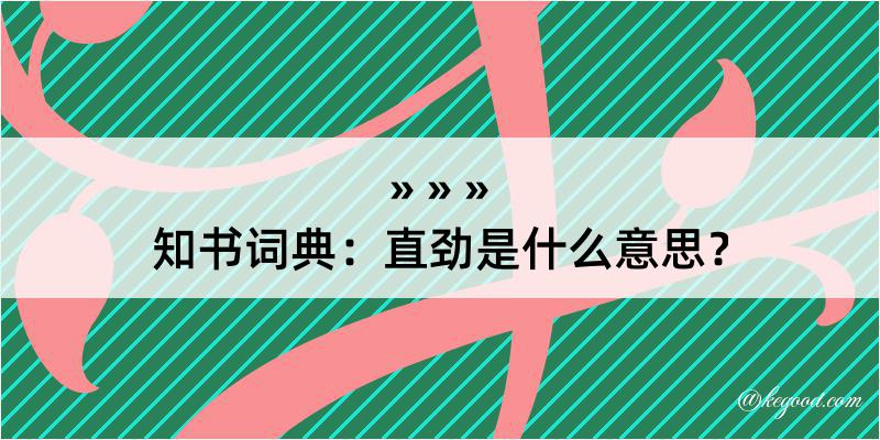 知书词典：直劲是什么意思？