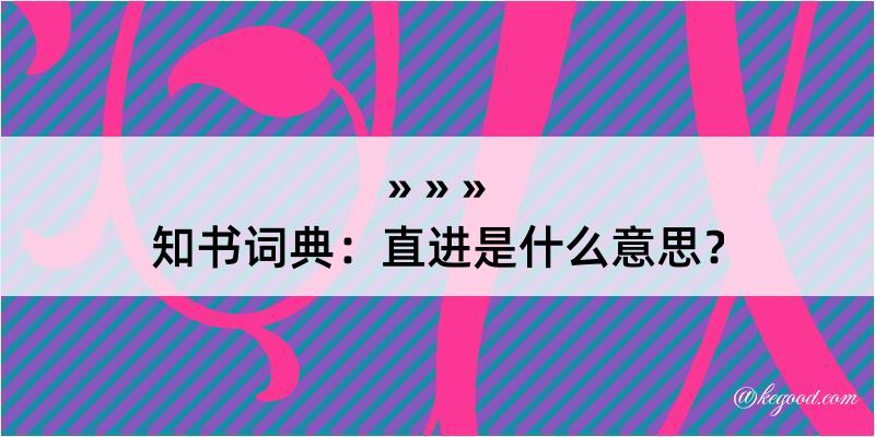 知书词典：直进是什么意思？