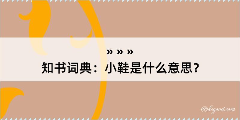 知书词典：小鞋是什么意思？