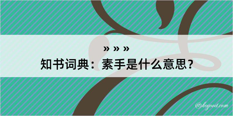 知书词典：素手是什么意思？