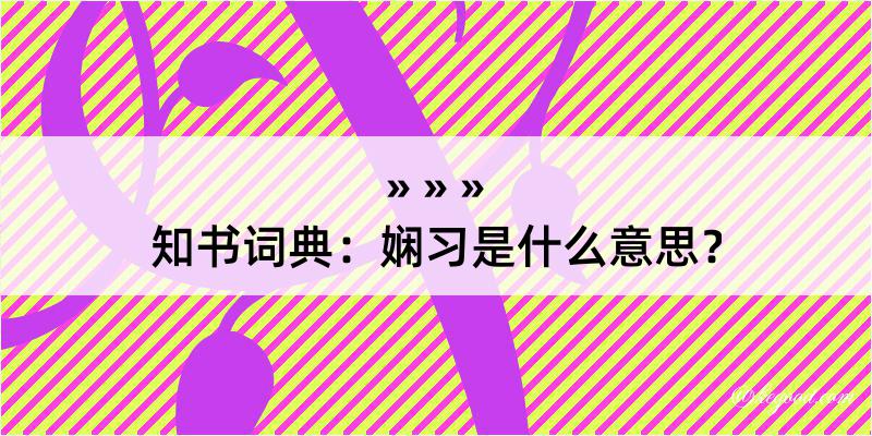 知书词典：娴习是什么意思？