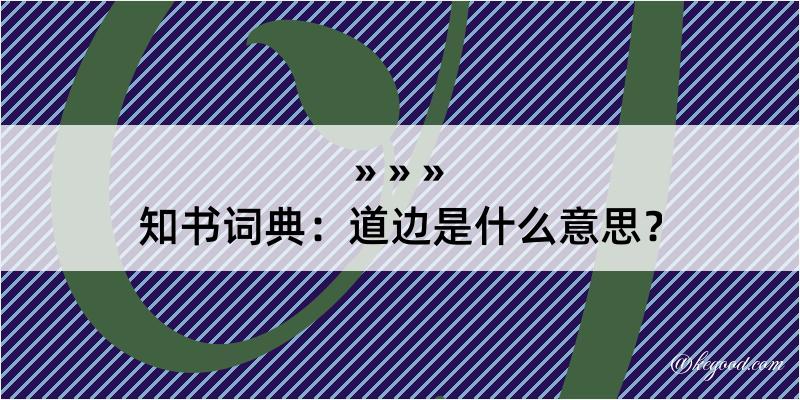 知书词典：道边是什么意思？