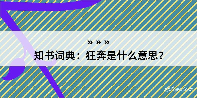 知书词典：狂奔是什么意思？