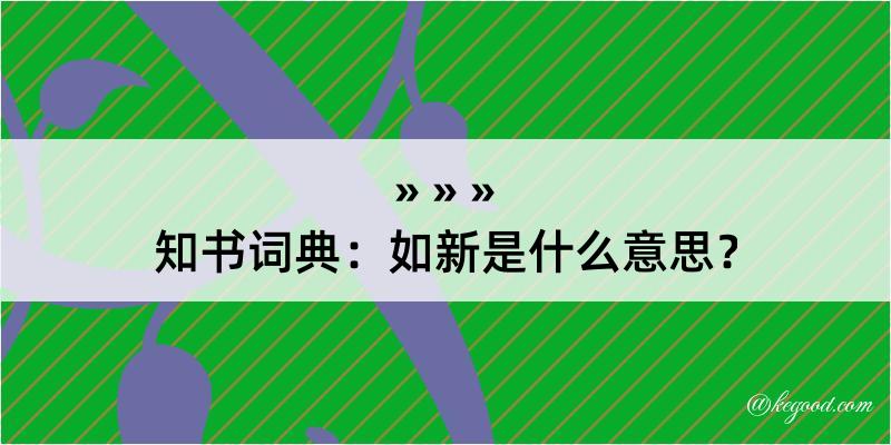 知书词典：如新是什么意思？