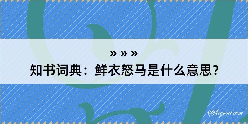 知书词典：鲜衣怒马是什么意思？