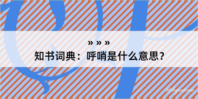 知书词典：呼哨是什么意思？