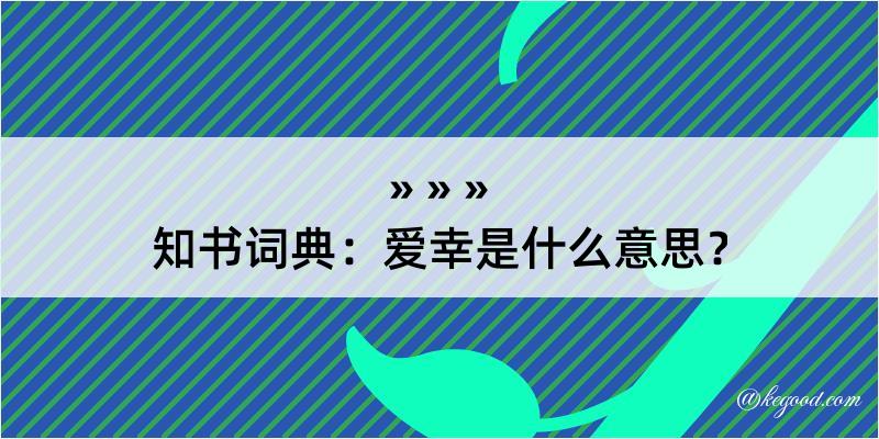 知书词典：爱幸是什么意思？