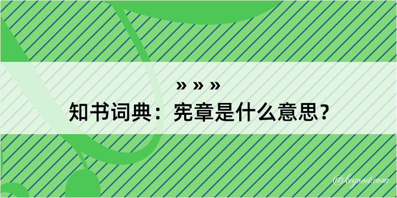 知书词典：宪章是什么意思？