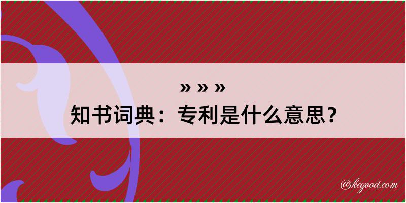 知书词典：专利是什么意思？