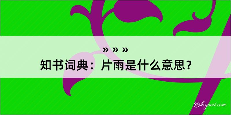 知书词典：片雨是什么意思？