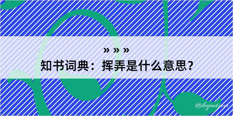 知书词典：挥弄是什么意思？