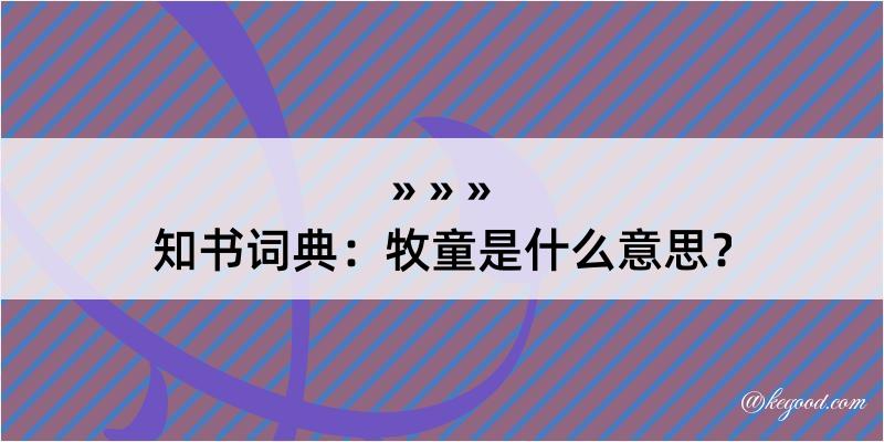 知书词典：牧童是什么意思？