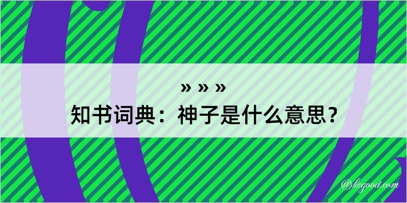 知书词典：神子是什么意思？