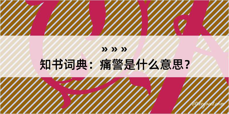 知书词典：痛警是什么意思？