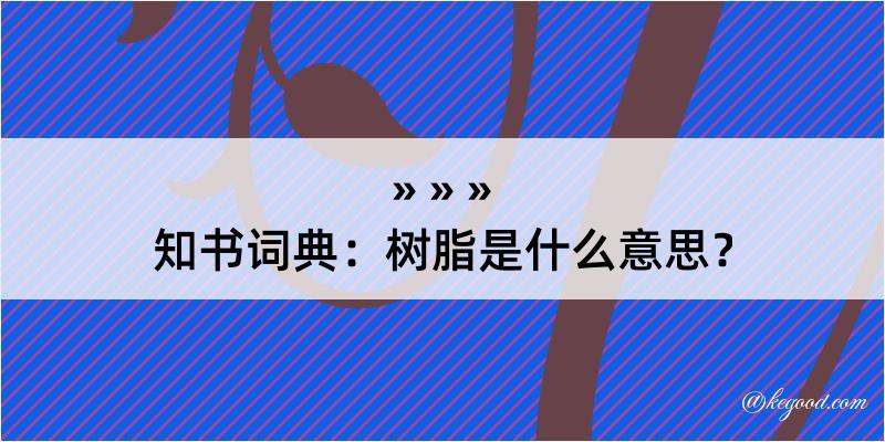 知书词典：树脂是什么意思？