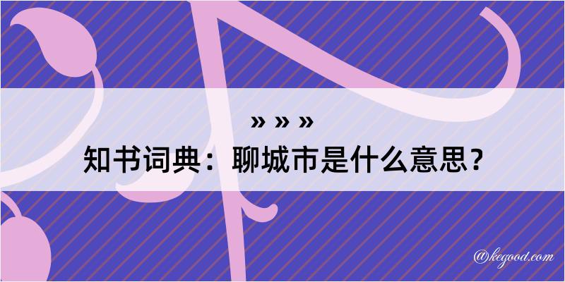 知书词典：聊城市是什么意思？