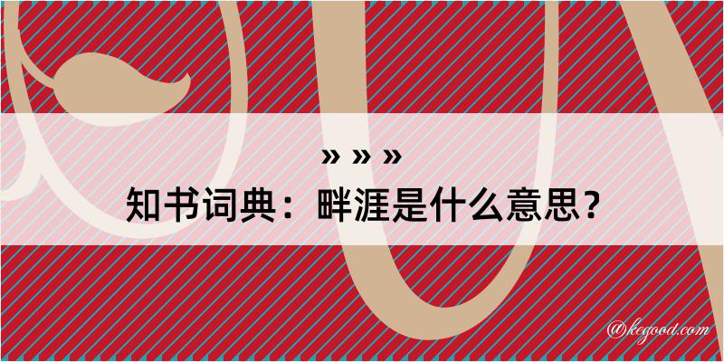 知书词典：畔涯是什么意思？