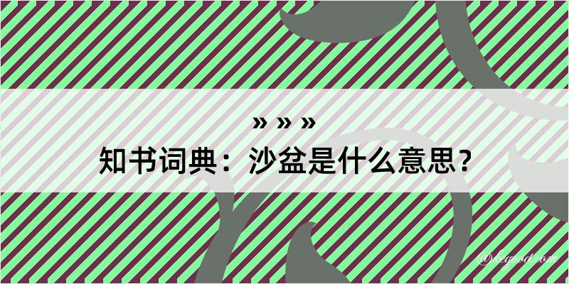 知书词典：沙盆是什么意思？