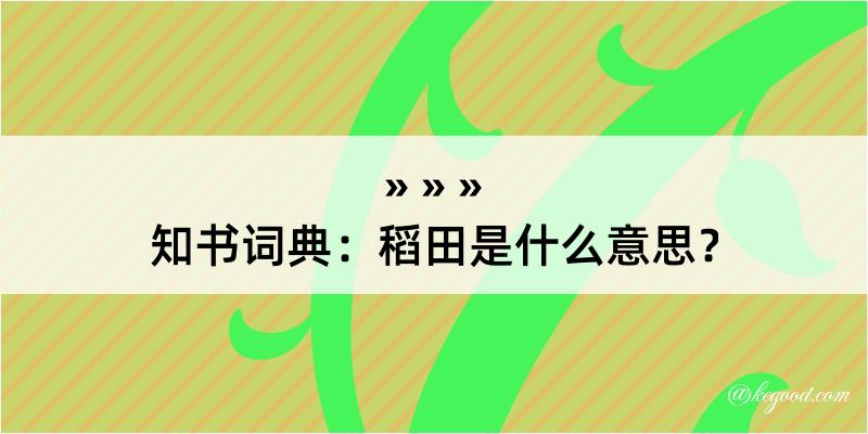 知书词典：稻田是什么意思？