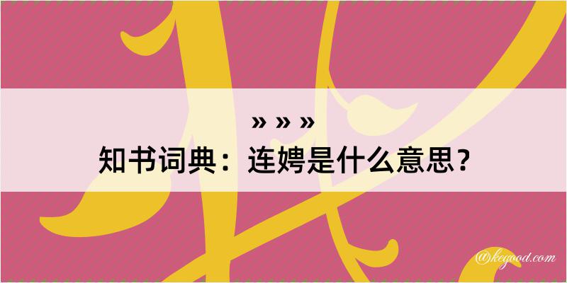 知书词典：连娉是什么意思？